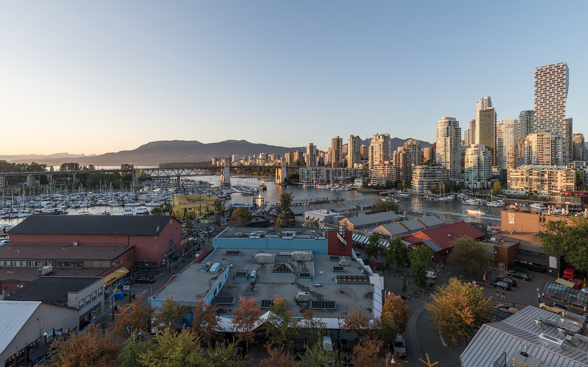 Vancouver Skyline, Granville Island and Burrard St Bridge 20240831 2 — Vancouver, Canada